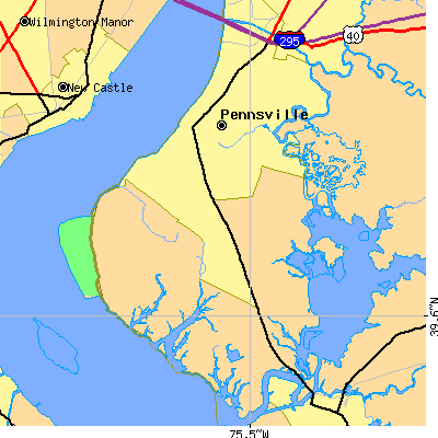Zip code 08070 close-up map