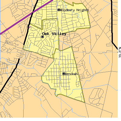Zip code 08090 close-up map