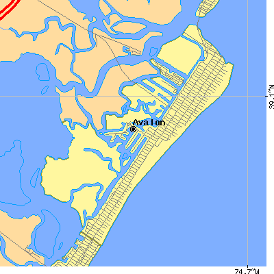 Zip code 08202 close-up map