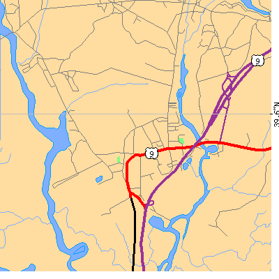 Zip code 08224 close-up map