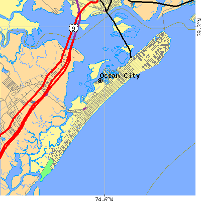 Zip code 08226 close-up map