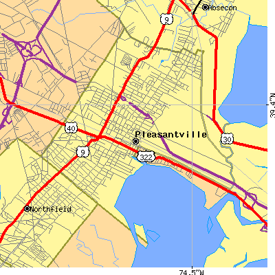 Zip code 08232 close-up map
