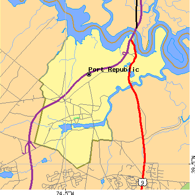Zip code 08241 close-up map