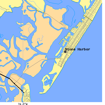 Zip code 08247 close-up map