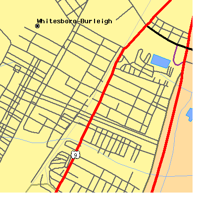 Zip code 08252 close-up map