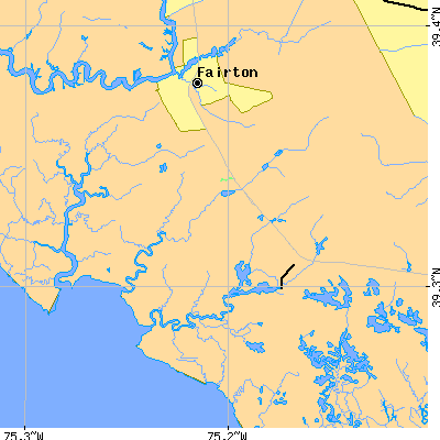 Zip code 08311 close-up map