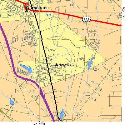 Zip code 08312 close-up map