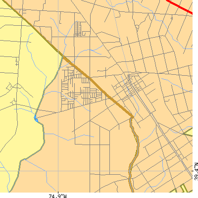 Zip code 08340 close-up map