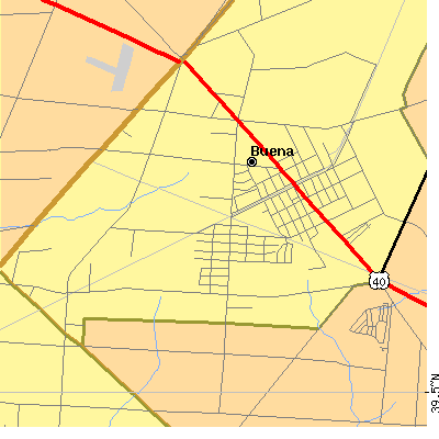 Zip code 08341 close-up map