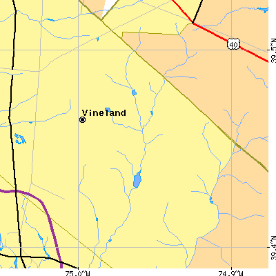 Zip code 08361 close-up map