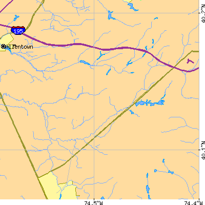 Zip code 08514 close-up map