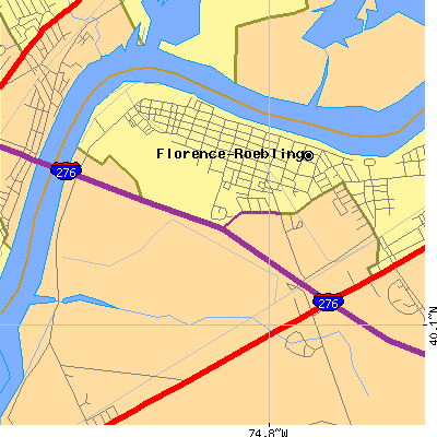 Zip code 08518 close-up map