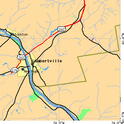 Zip code 08530 close-up map