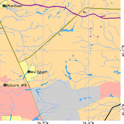 Zip code 08533 close-up map