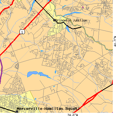 Zip code 08550 close-up map