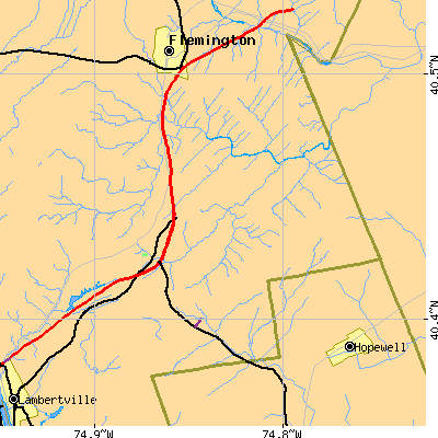 Zip code 08551 close-up map