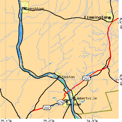 Zip code 08559 close-up map