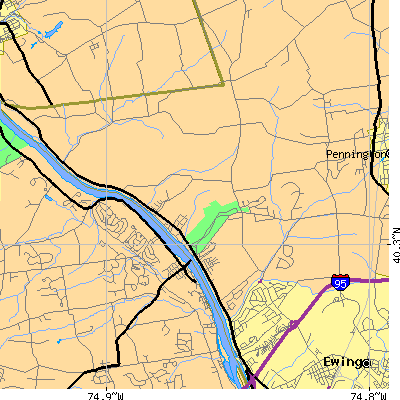 Zip code 08560 close-up map