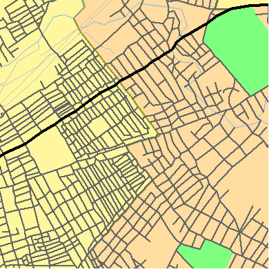 Zip code 08629 close-up map