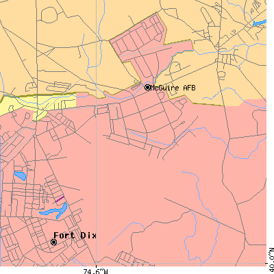Zip code 08641 close-up map