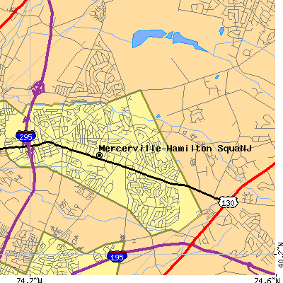 Zip code 08690 close-up map