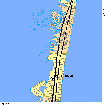 Zip code 08735 close-up map