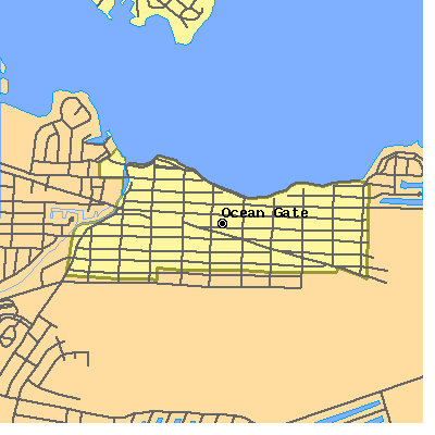 Zip code 08740 close-up map