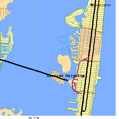 Zip code 08751 close-up map