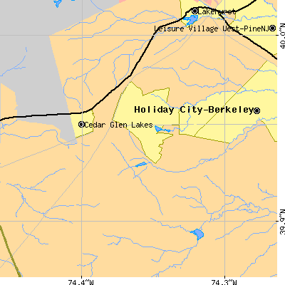 Zip code 08759 close-up map
