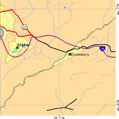 Zip code 08804 close-up map