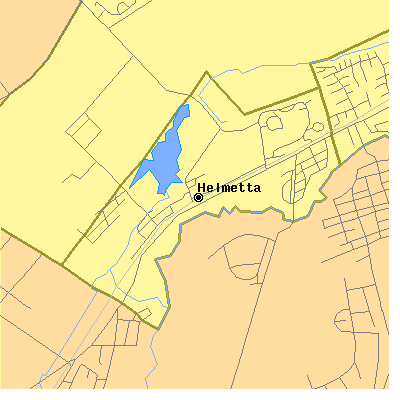 Zip code 08828 close-up map