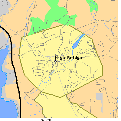 Zip code 08829 close-up map