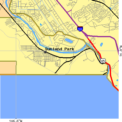 Zip code 79922 close-up map