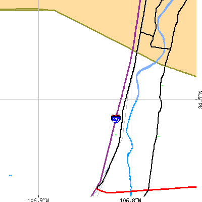 Zip code 87006 close-up map