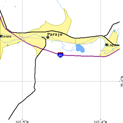 Zip code 87007 close-up map