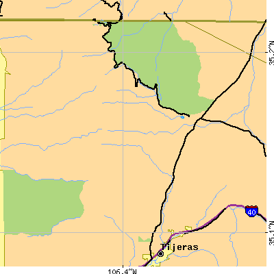 Zip code 87008 close-up map