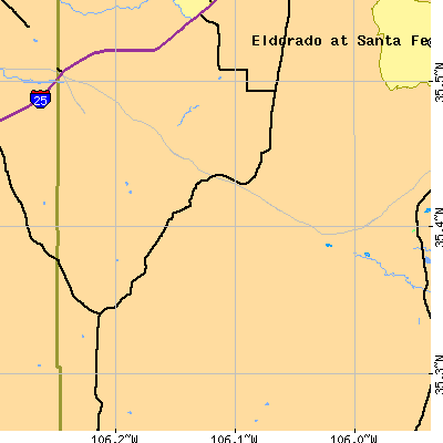 Zip code 87010 close-up map