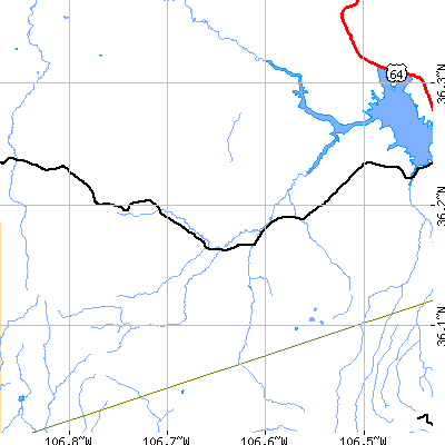Zip code 87012 close-up map