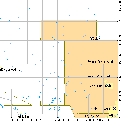 Zip code 87013 close-up map