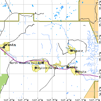 Zip code 87014 close-up map