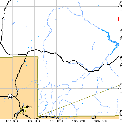 Zip code 87017 close-up map