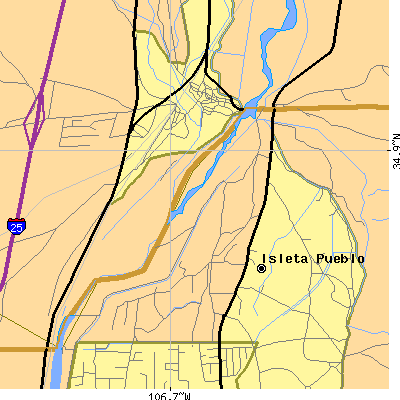 Zip code 87022 close-up map