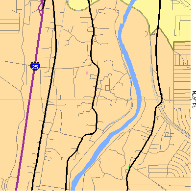 Zip code 87023 close-up map
