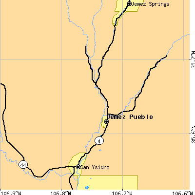 Zip code 87024 close-up map