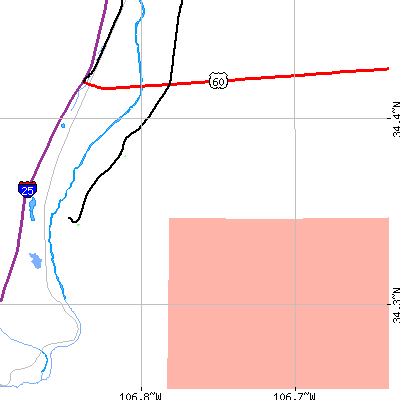 Zip code 87028 close-up map