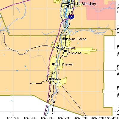 Zip code 87031 close-up map