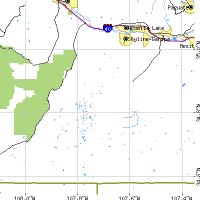 Zip code 87034 close-up map