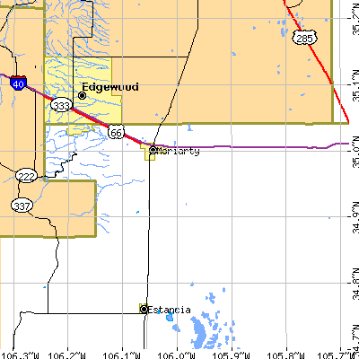 Zip code 87035 close-up map