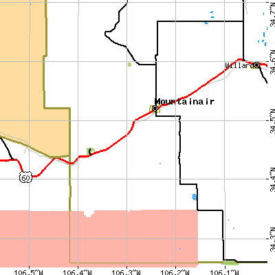 Zip code 87036 close-up map