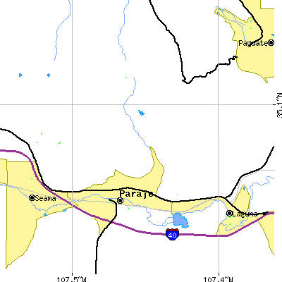 Zip code 87038 close-up map